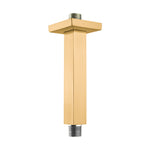 Brazo Cuadrado a Techo para Regadera Acero Inoxidable "Brushed Gold"