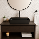 Lavabo Cerámico Rectangular Negro Mate