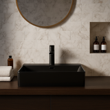 Lavabo Cerámico Rectangular Negro Mate