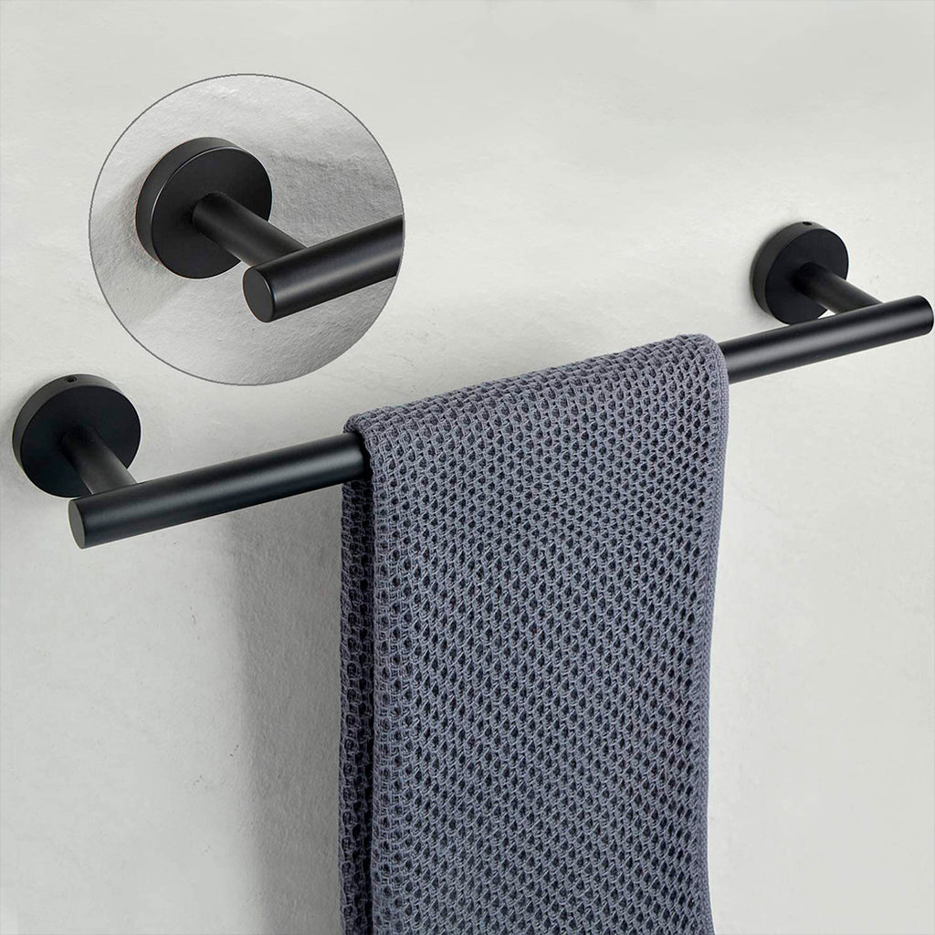 Conjunto de accesorios de baño moderno fabricados con acero inoxidable  color negro mate Valaz
