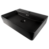 Lavabo Cerámico Rectangular Negro Mate