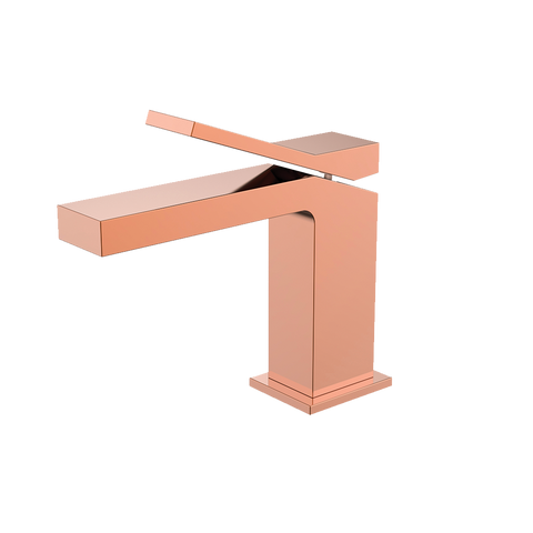 Monomando corto para lavabo EDGE 1.0 Oro rosa